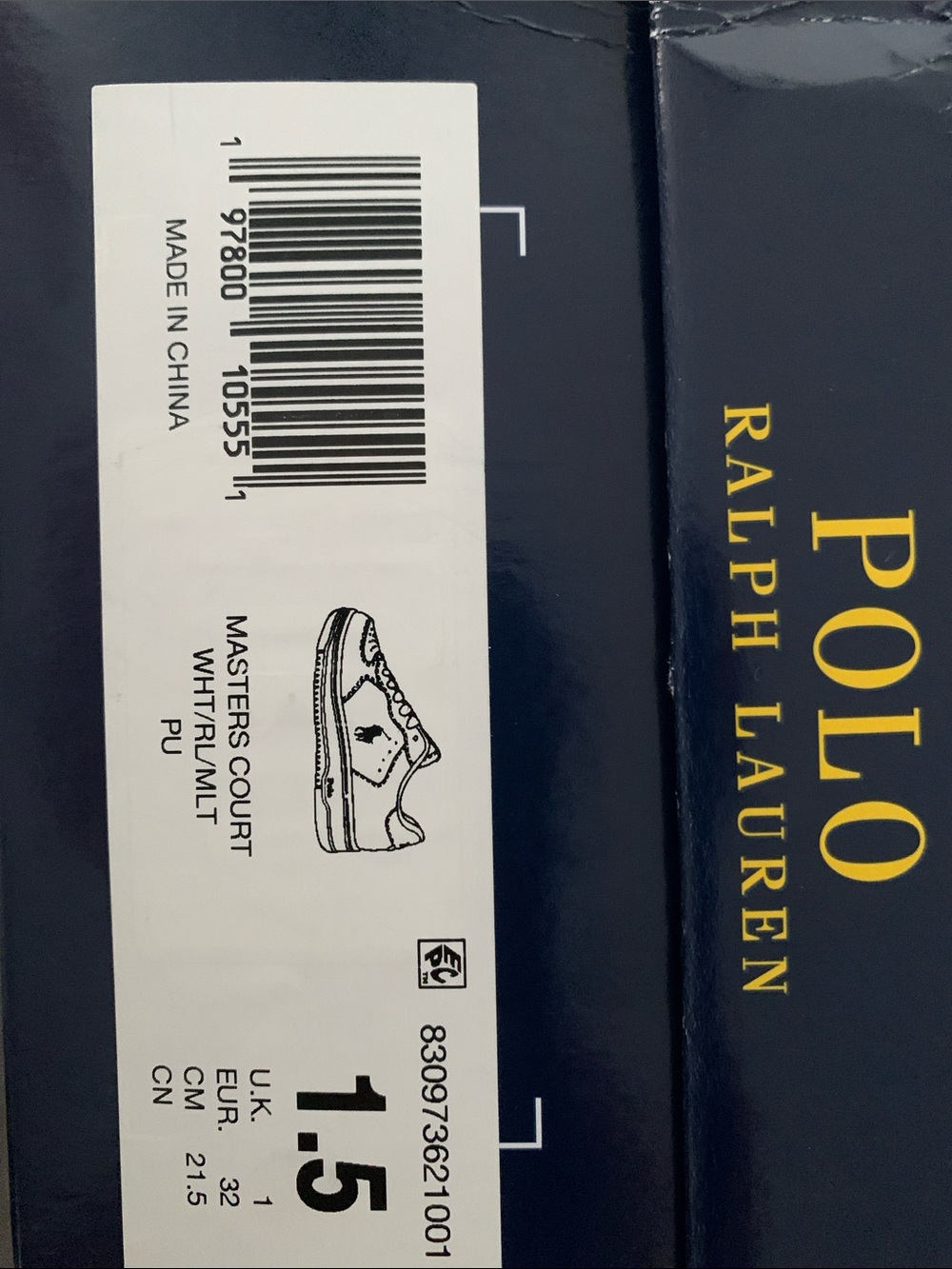 Polo by Ralph Lauren Kids White Sneakers with Navy Logo Accent